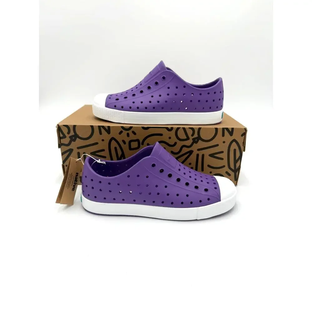 NEW! Native Jefferson Child Shoes - Starfish Purple/Shell White - J3 (big kid 3)